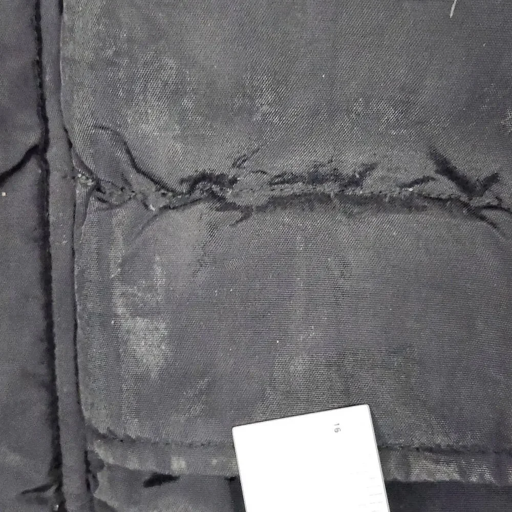 Vintage J.Crew Coat Mens Large Black Down Puffer Winter Parka Insulated Oarsman